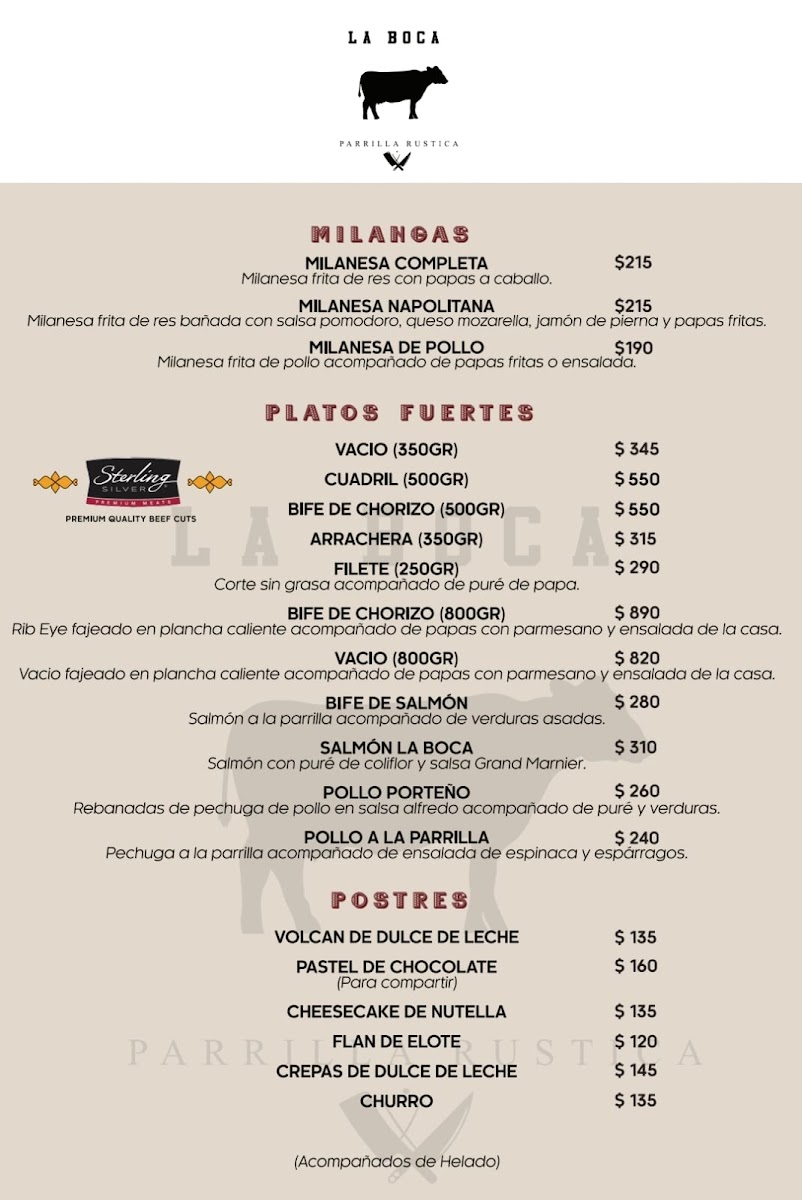 La Boca Parrilla Rustica Menu - Image 1