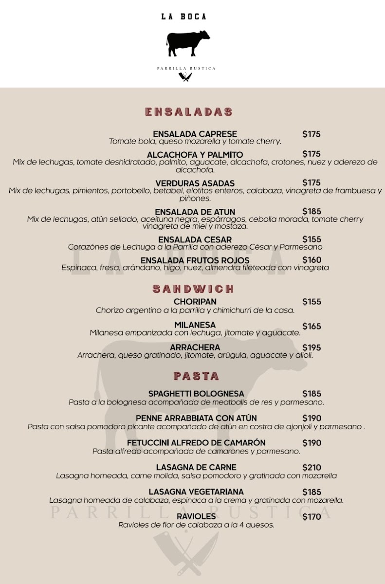La Boca Parrilla Rustica Menu - Image 3